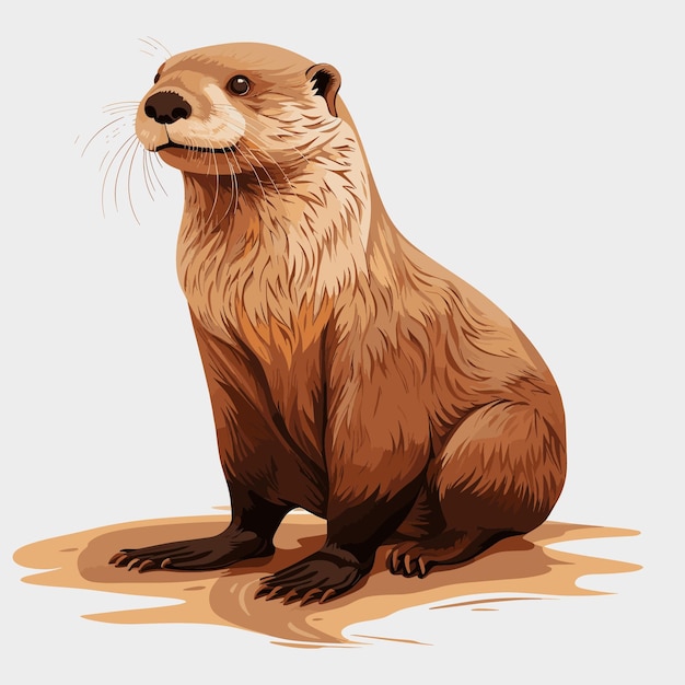 Le Dessin Animé De La Loutre De Mer Est Une Illustration Vectorielle.