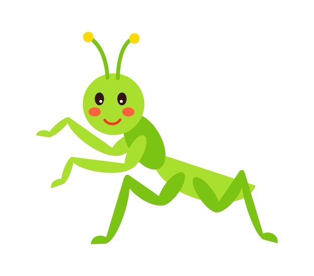 Dessin Animé Mante Childish Insect Vector Illustration