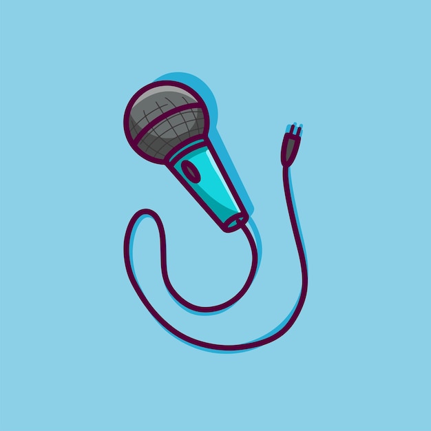 Vecteur dessin animé de microphone