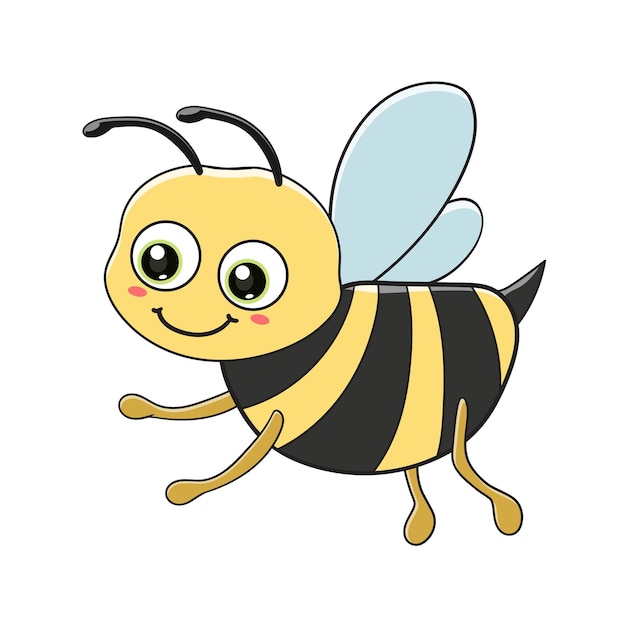 Vecteur dessin animé mignon d'abeille