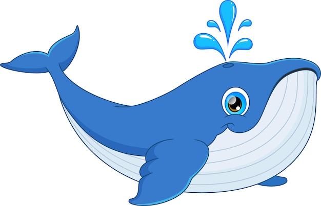 dessin animé mignon baleine