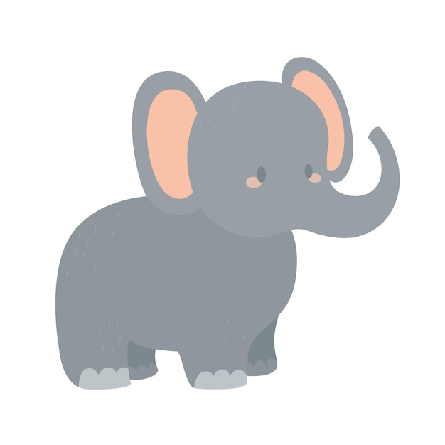 Dessin animé mignon bébé éléphant dans un style plat