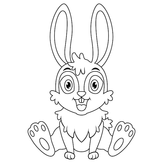Dessin animé mignon bébé lapin assis sur l'art en ligne