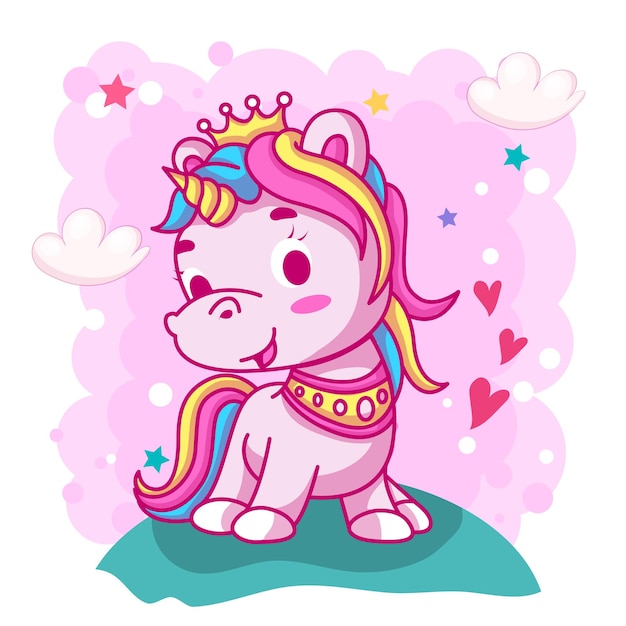 Dessin Animé Mignon Bébé Licorne Pour Les Enfants