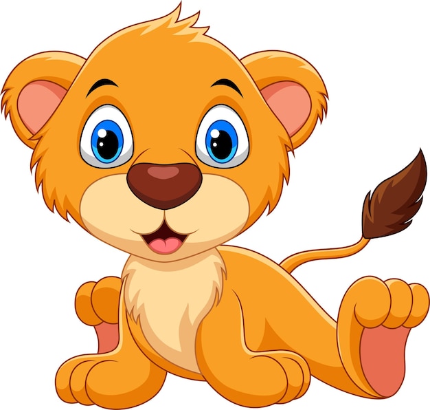 Dessin Animé Mignon Bébé Lion