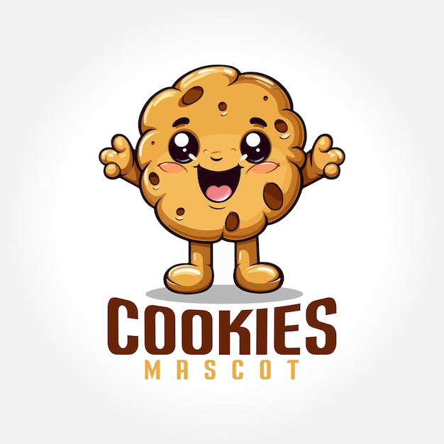 Dessin Animé Mignon Biscuit Logo Création Vecteur Biscuit