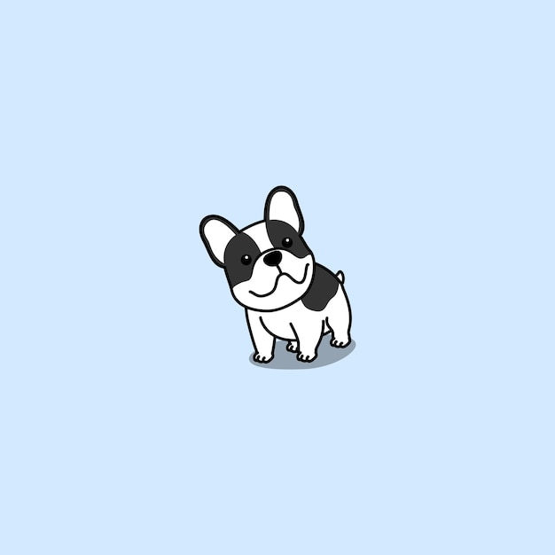 Dessin Animé Mignon Bouledogue Français, Illustration Vectorielle