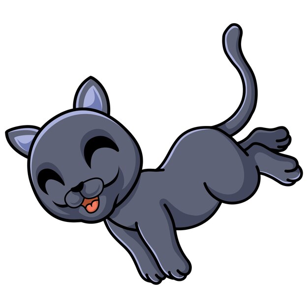 Dessin Animé Mignon Chat British Shorthair Marchant