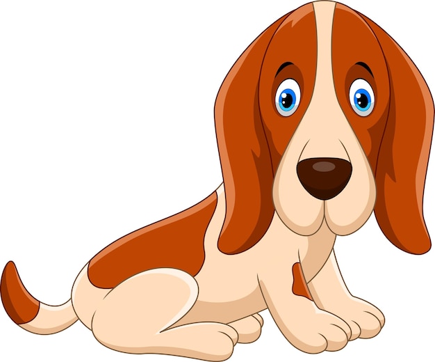 Dessin Animé Mignon Chien Basset Hound