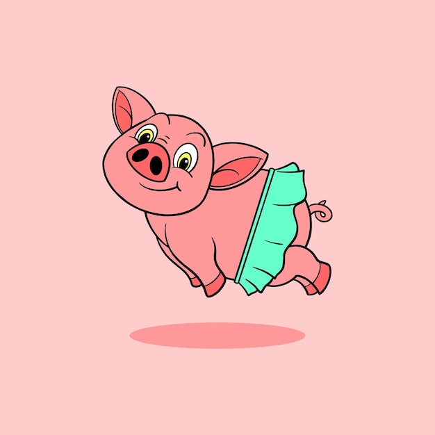 Vecteur dessin animé mignon cochon