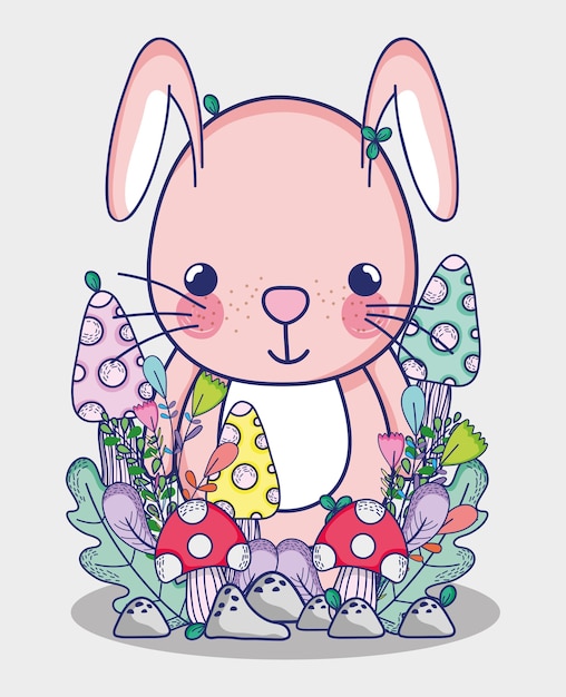 Dessin animé mignon doodle lapin