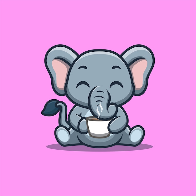 Dessin Animé Mignon éléphant