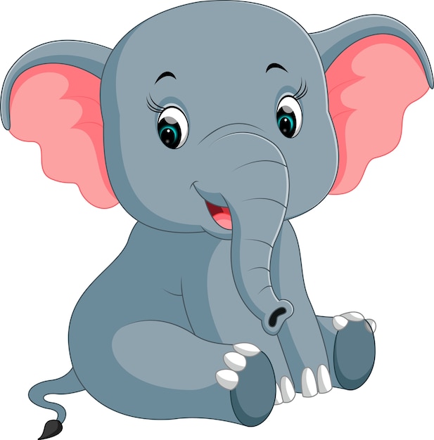 Dessin Animé Mignon éléphant