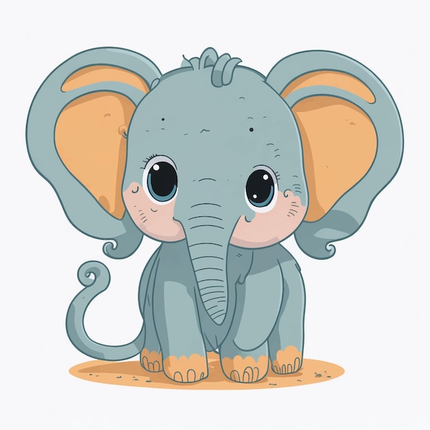 Vecteur dessin animé mignon d'éléphant