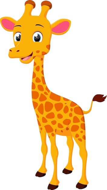 Dessin Animé Mignon Girafe Debout