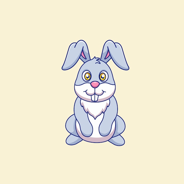 Dessin animé mignon lapin assis Illustration vectorielle
