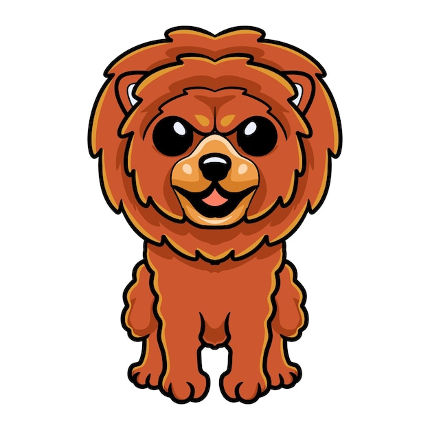 Dessin animé mignon petit chien lion