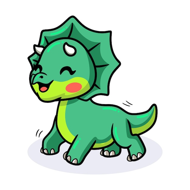 Dessin Animé Mignon Petit Dinosaure Tricératops