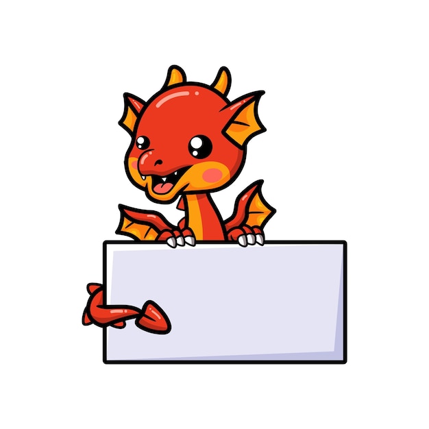 Dessin Animé Mignon Petit Dragon Rouge Avec Signe Vierge