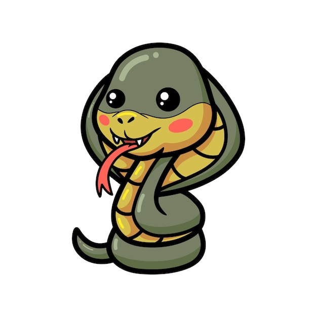 Dessin animé mignon petit serpent cobra