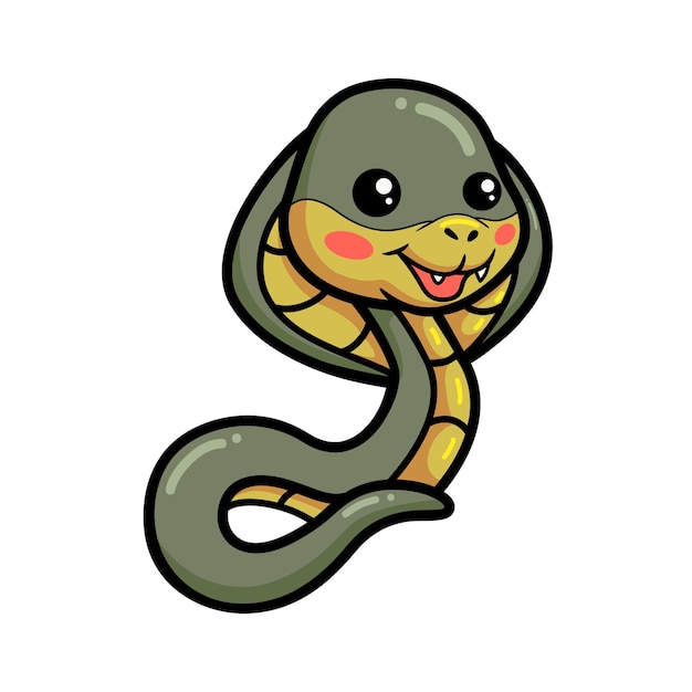 Dessin Animé Mignon Petit Serpent Cobra