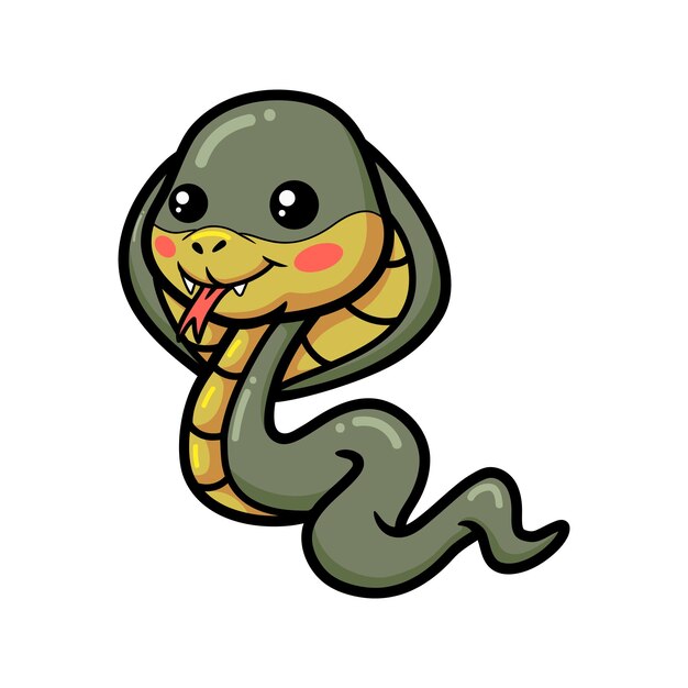 Dessin Animé Mignon Petit Serpent Cobra