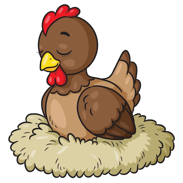 Dessin Animé Mignon Poule