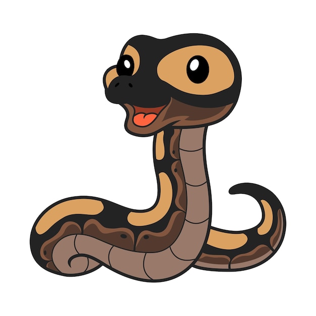 Dessin Animé Mignon Python Boule Ghi Mojave