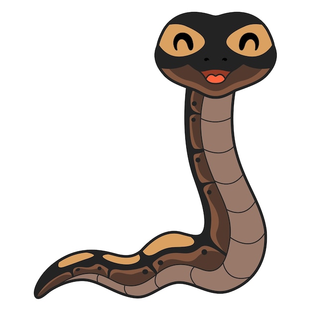 Dessin Animé Mignon Python Boule Ghi Mojave