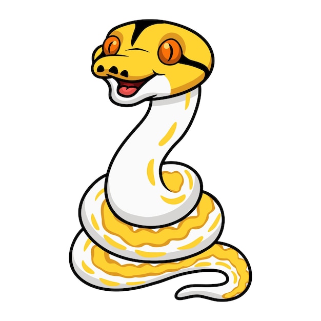 Dessin Animé Mignon Python Réticulé Tigre Albinos