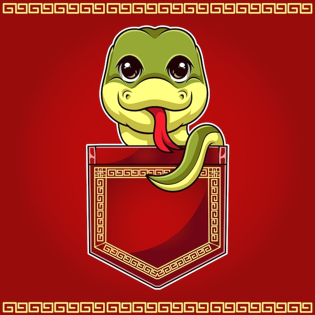 Vecteur dessin animé mignon de serpent avec le thème du zodiaque animal