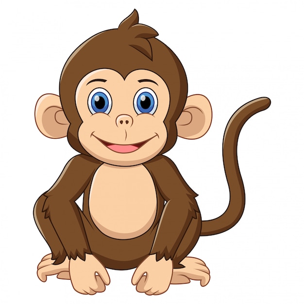 Dessin animé mignon de singe