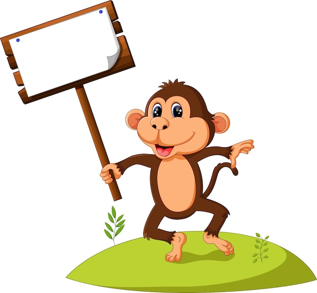 Vecteur dessin animé mignon de singe