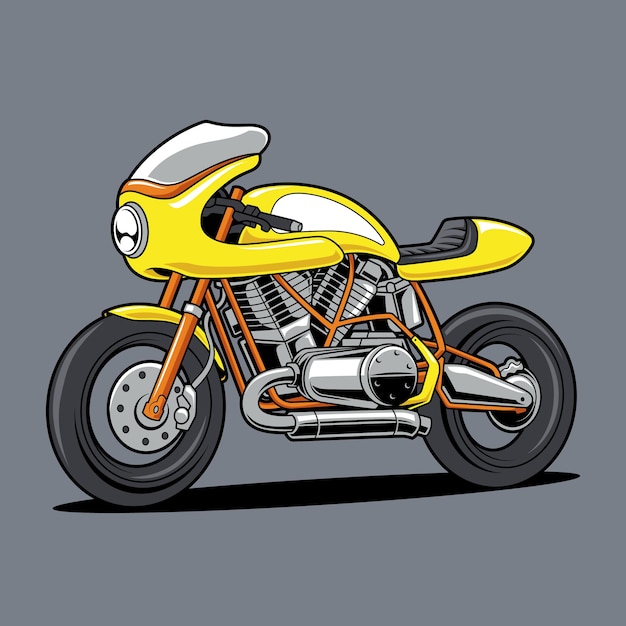 Dessin Animé De Moto Classique Vintage