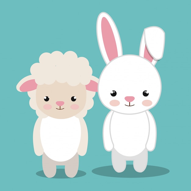 Dessin Animé Mouton Lapin En Peluche Conception En Peluche