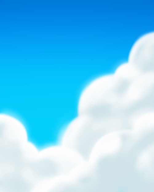 Dessin Animé Nuage Ciel Clair Dessiné à La Main