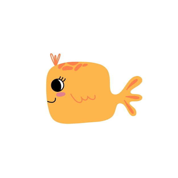 dessin animé, orange, poisson