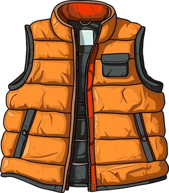 Dessin Animé Orange Vers Le Bas Gilet Gilet Illustration Vectorielle