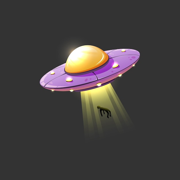 Dessin animé OVNI Un vaisseau extraterrestre