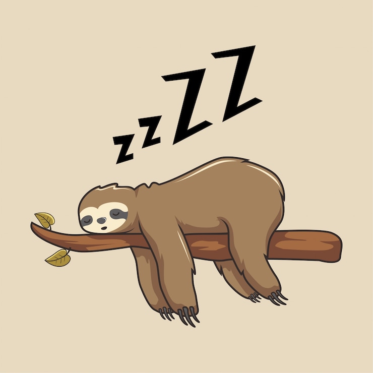 Vecteur dessin animé paresseux paresseux dormir animaux lents