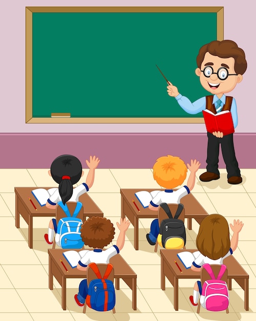 Dessin animé petit enfant une étude en classe