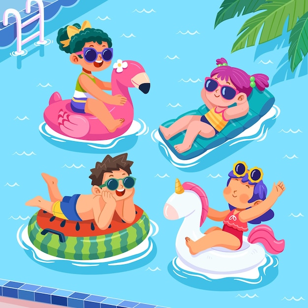 dessin animé de piscine