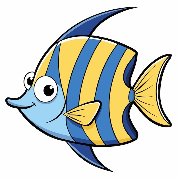 Vecteur un dessin animé d'un poisson avec des yeux et des yeux