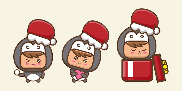 Le Dessin Animé Portera Un Costume De Pingouin Pour Célébrer Noël