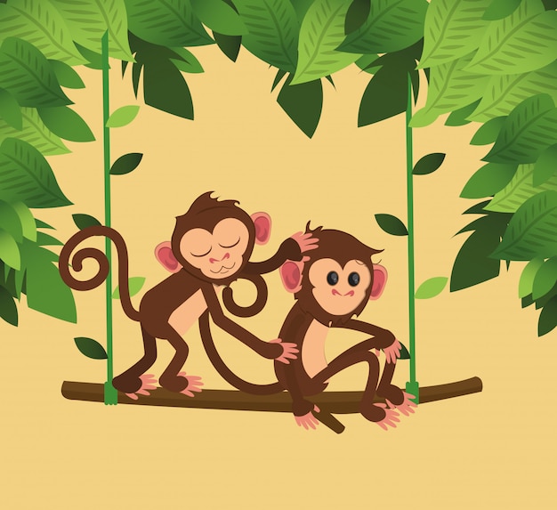 Dessin Animé De Singes Jungle