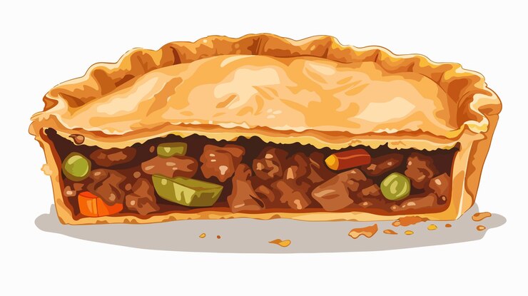 Vecteur dessin animé de tarte à la viande traditionnelle australienne pour les amateurs de nourriture