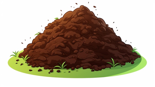 Vecteur un dessin animé d'une terre brune géante avec une herbe verte autour d'elle