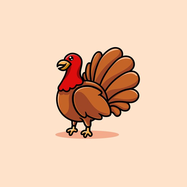 Vecteur dessin animé de thanksgiving en turquie