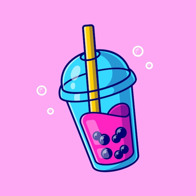 Dessin Animé De Thé Au Lait Boba