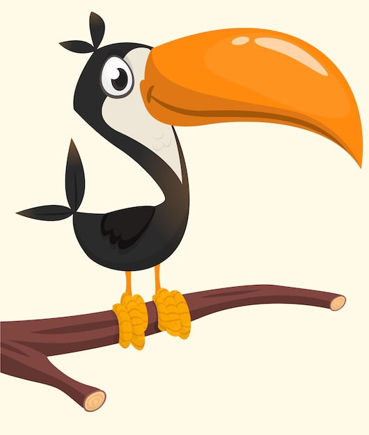 Dessin animé Toucan Oiseau toucan vectoriel Illustration d'oiseau coloré exotique